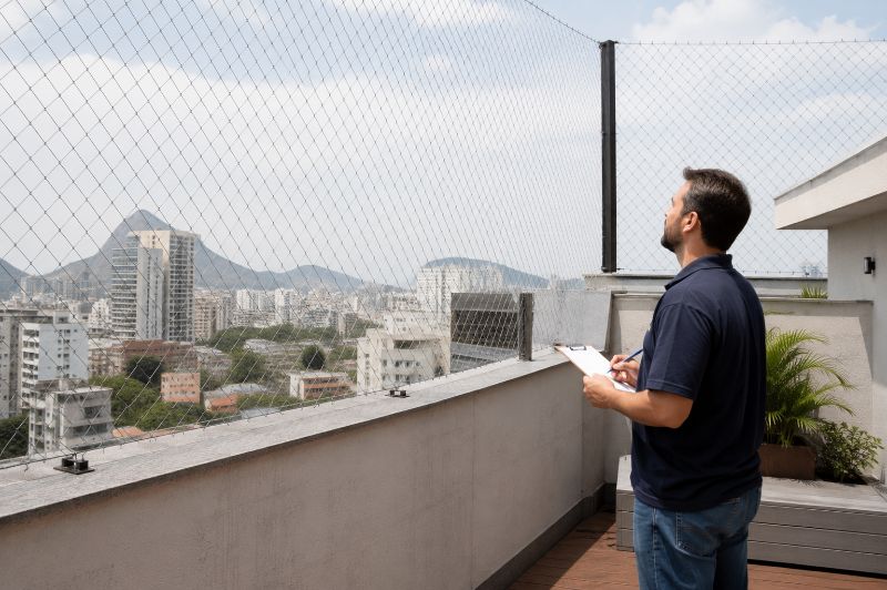 instalação de rede de proteção em cobertura residencial